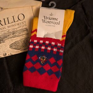 Vivienne Westwood Argyle Patterned Ankle Socks Women's One Size Blue Yellow